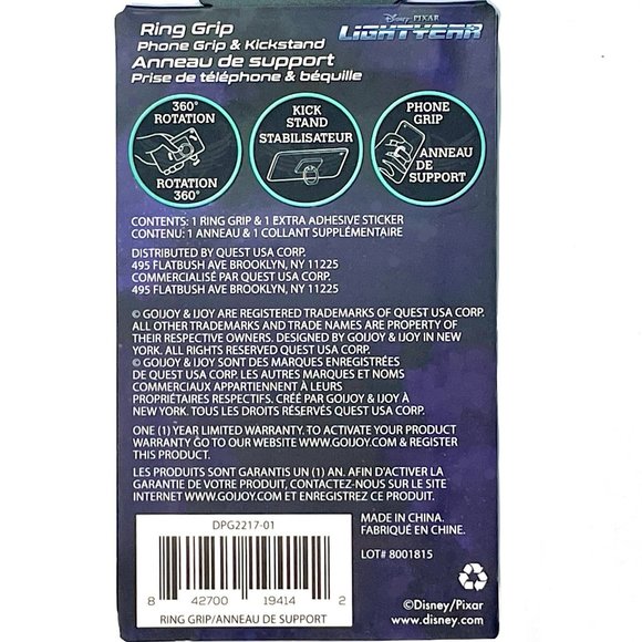 🆕 BUZZ LIGHTYEAR  PHONE HAND RING GRIP & KICKSTAND ~ 360 ROTATION - Picture 2 of 3